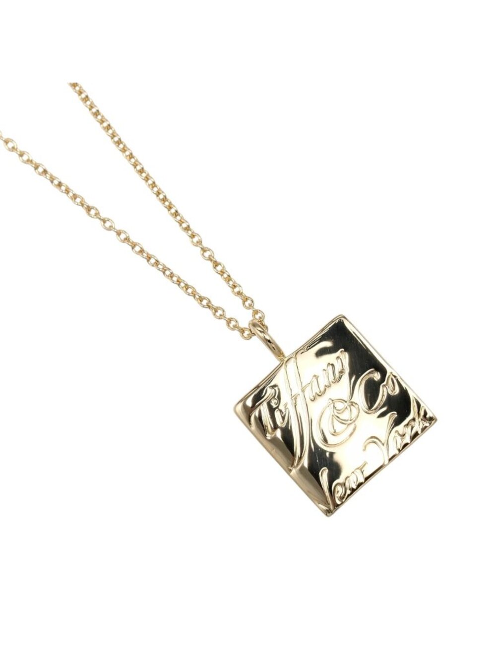 Tiffany & Co Notes Square 18k Yellow Gold Necklace